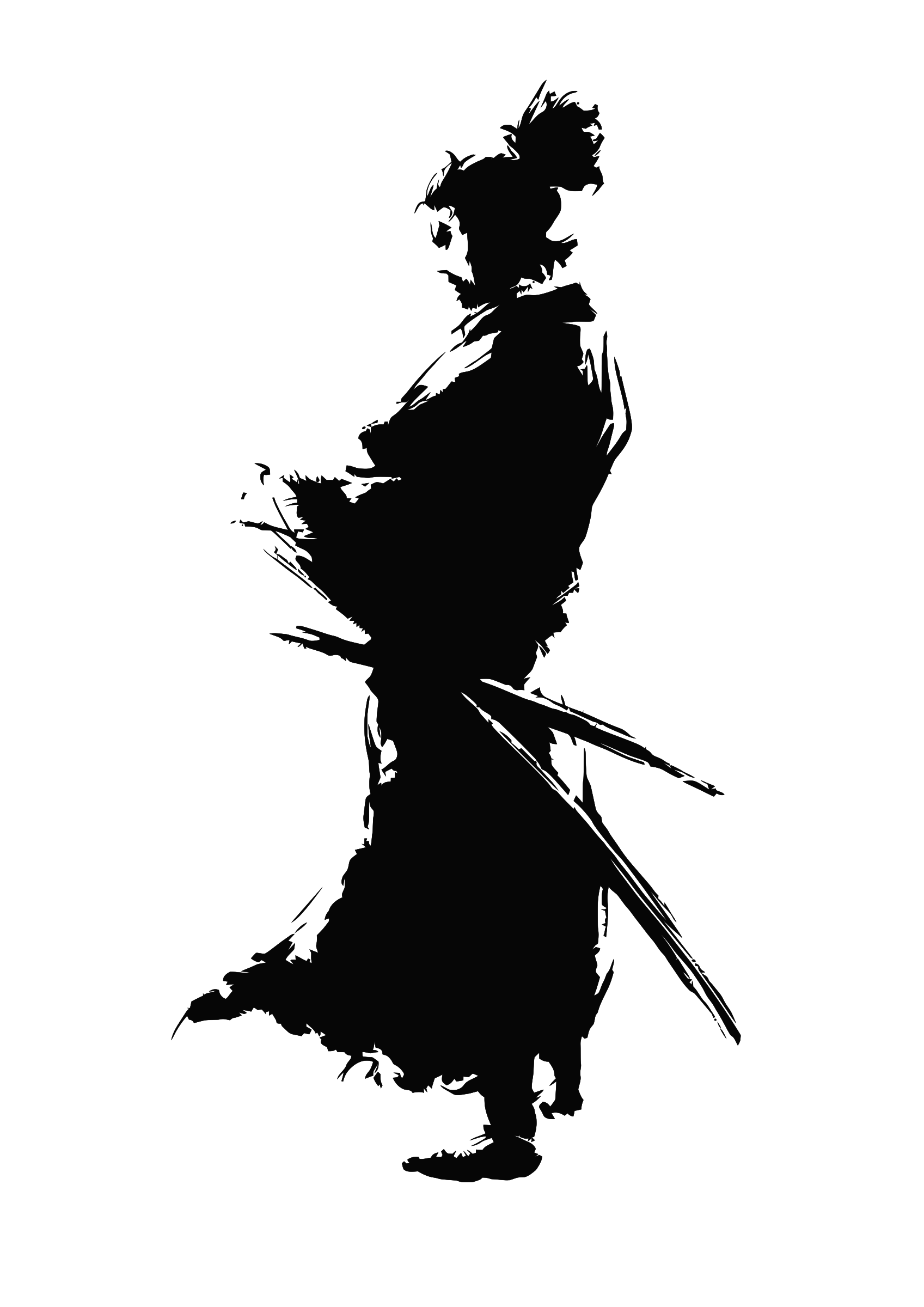 Samurai Transparent Background (black)