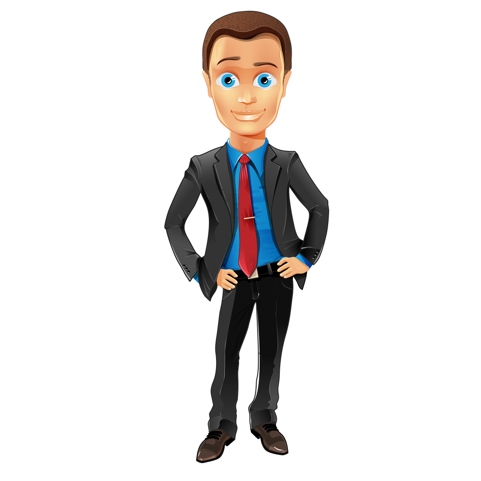 Man Cartoon Png File (black)