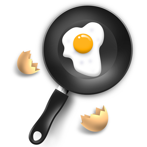 Pan Fried Egg Png Clipart (black, white)