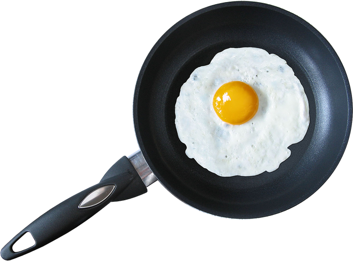 Pan Fried Egg Png File (black)