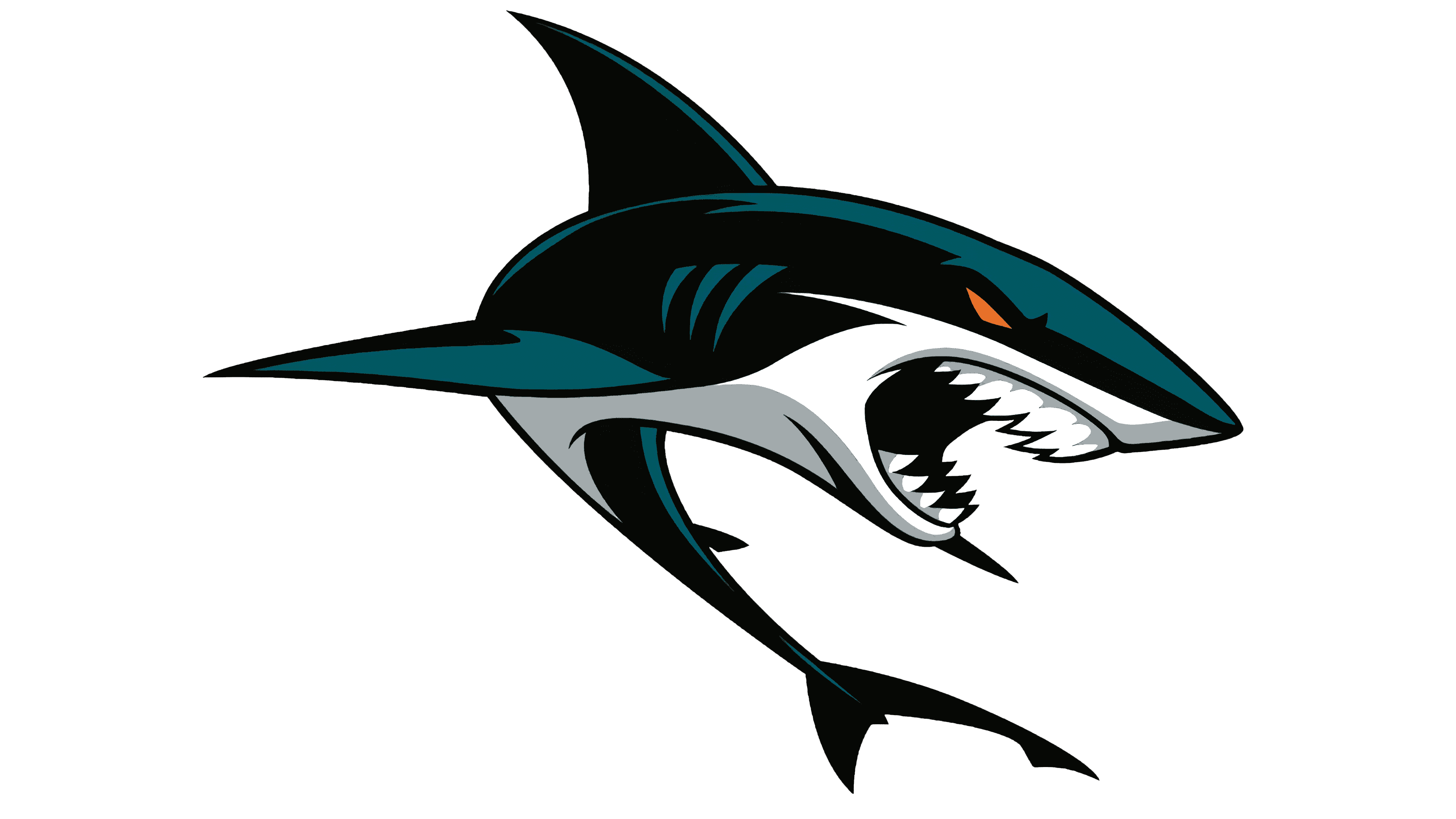 San Jose Sharks Png File (black, white, gray)