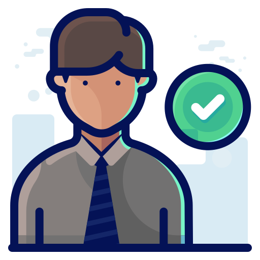 Man Avatar User Account Confirm Approve Complete Icon Free Transparent Png Icon Download (salmon, navy, black, gray, lavender)