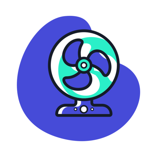 Fan Free Png Icon Download (blue, indigo, black, greenish blue, white)