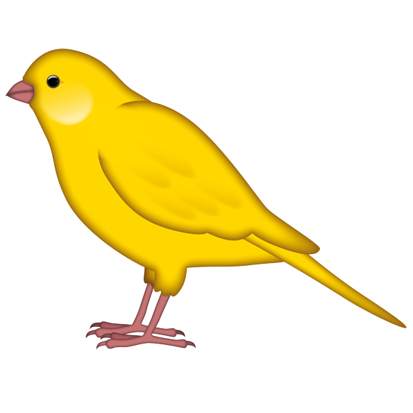 Canary Bird Png (white, gold)