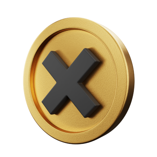 Cancel Error Coin Cross Delete Icon Free Transparent Png Icon Download (salmon, black, indigo)