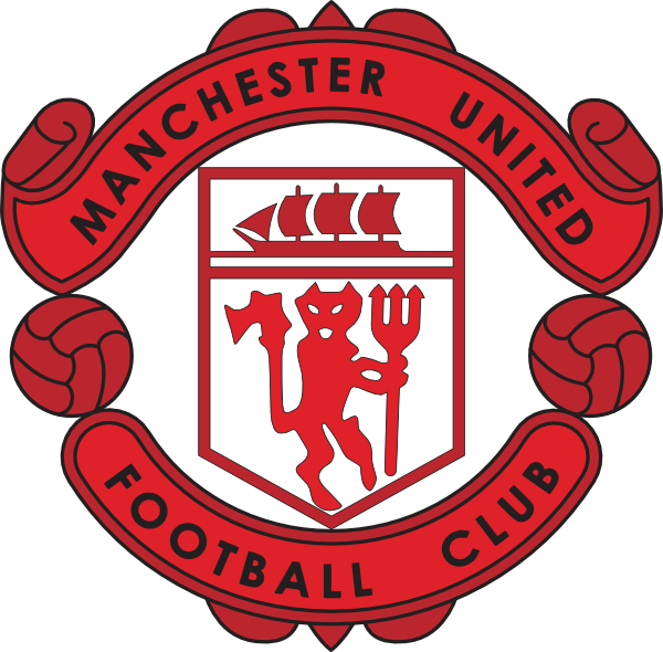 Manchester United Logo Png Clipart (red, white, chocolate)