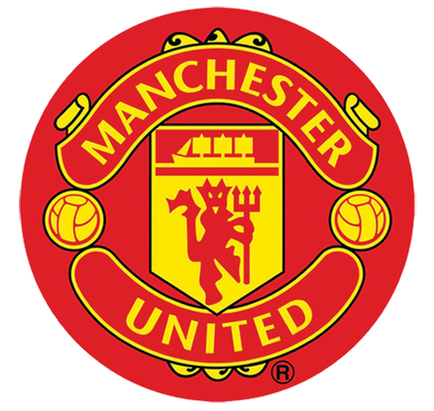 Manchester United Logo Png Photo (red, black, gold)