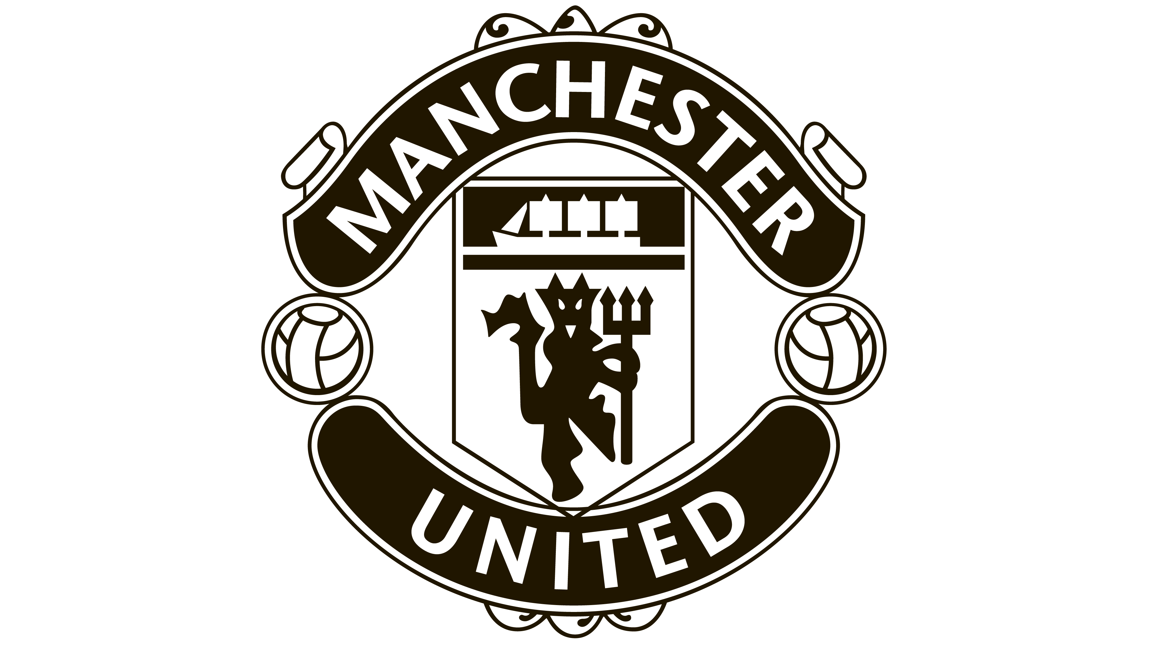 Manchester United Logo Png Transparent Picture (white, black)