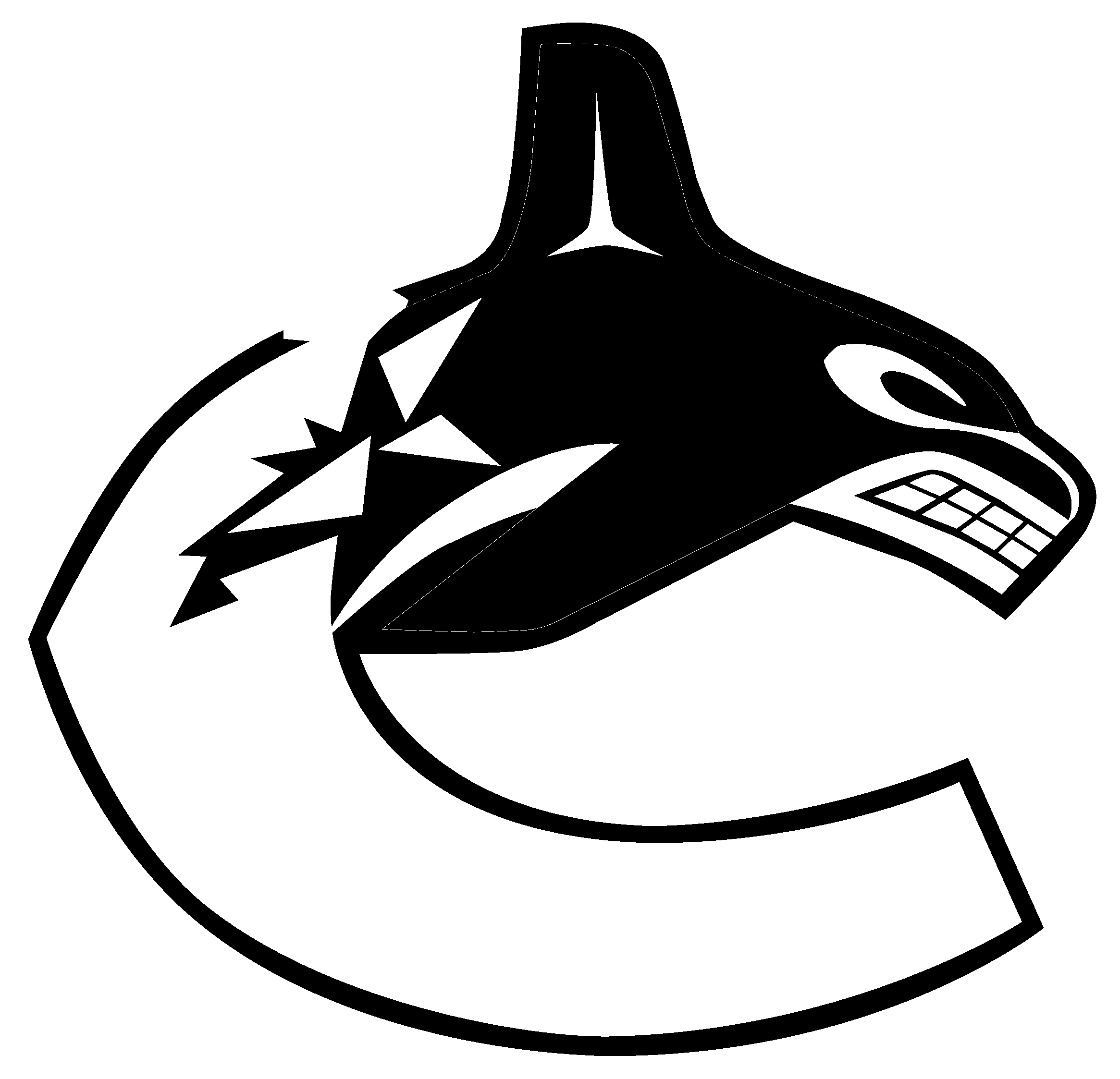 Vancouver Canucks Png File (black, white)