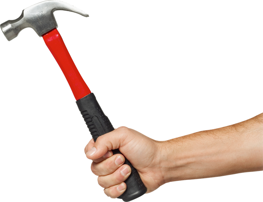 Hand Hammer Png File (indigo, black, red, silver)