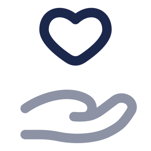 Hand Heart Free Png Icon (navy, black)