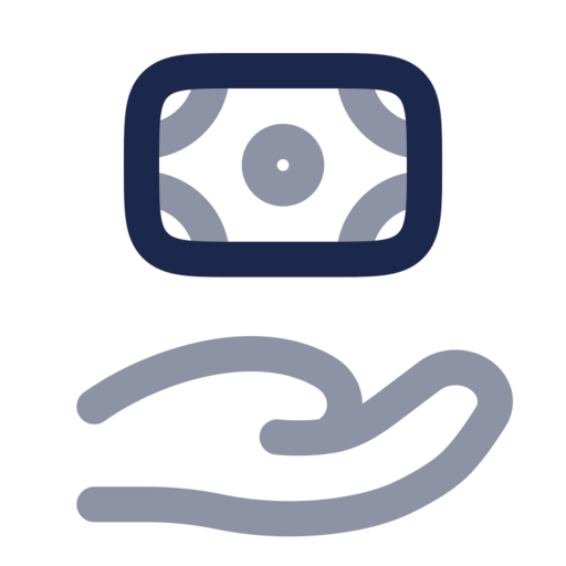 Hand Money Free Png Icon (navy, black)