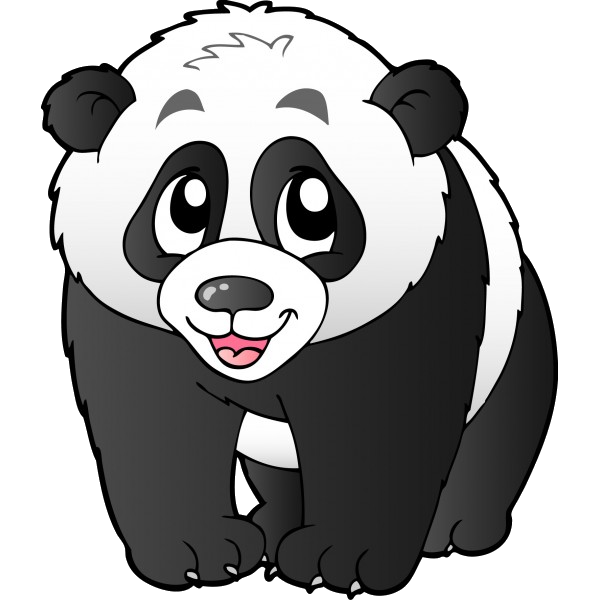 Panda Bear Png File (white, black)