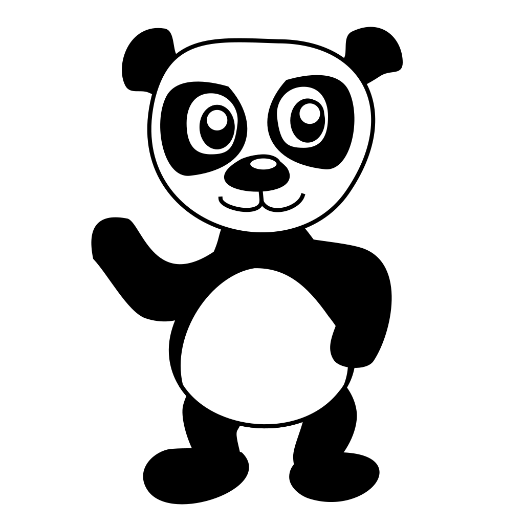 Panda Bear Png Image (white, silver, lavender, black)