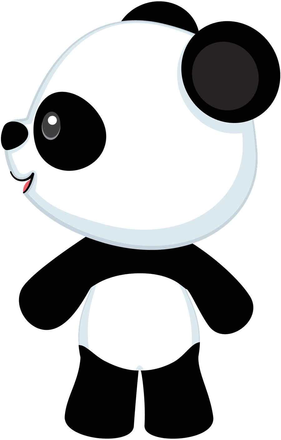 Panda Bear Png Isolated Photo (white, lavender, black)