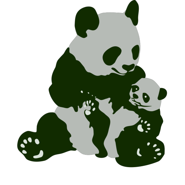 Panda Bear Png Pic (silver, black)