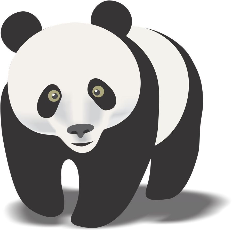 Panda Bear Transparent Png (beige, indigo, black)