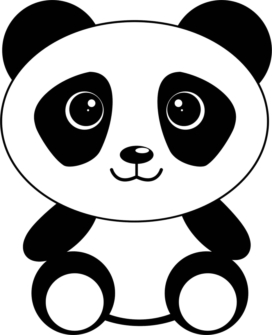 Panda Transparent Isolated Background (black)