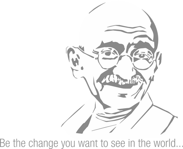 Gandhi Jayanti Png File (black, white)