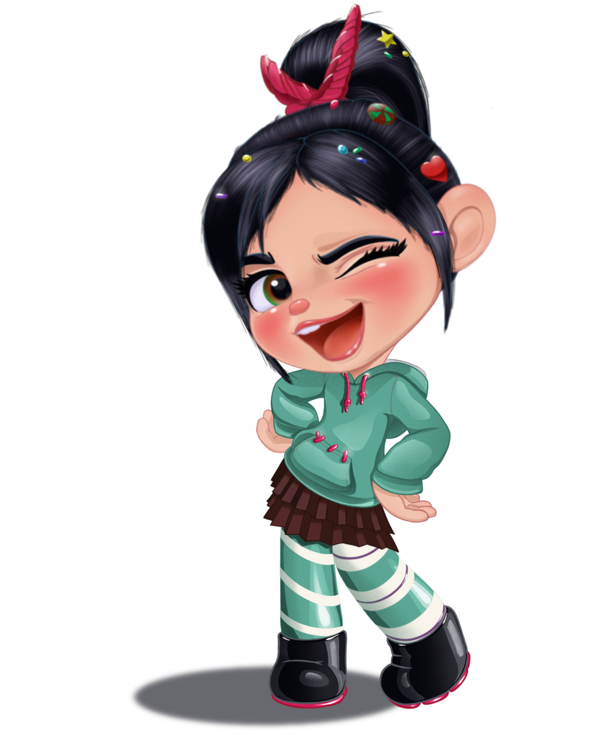 Vanellope Von Schweetz Png File (black, gray, pink)