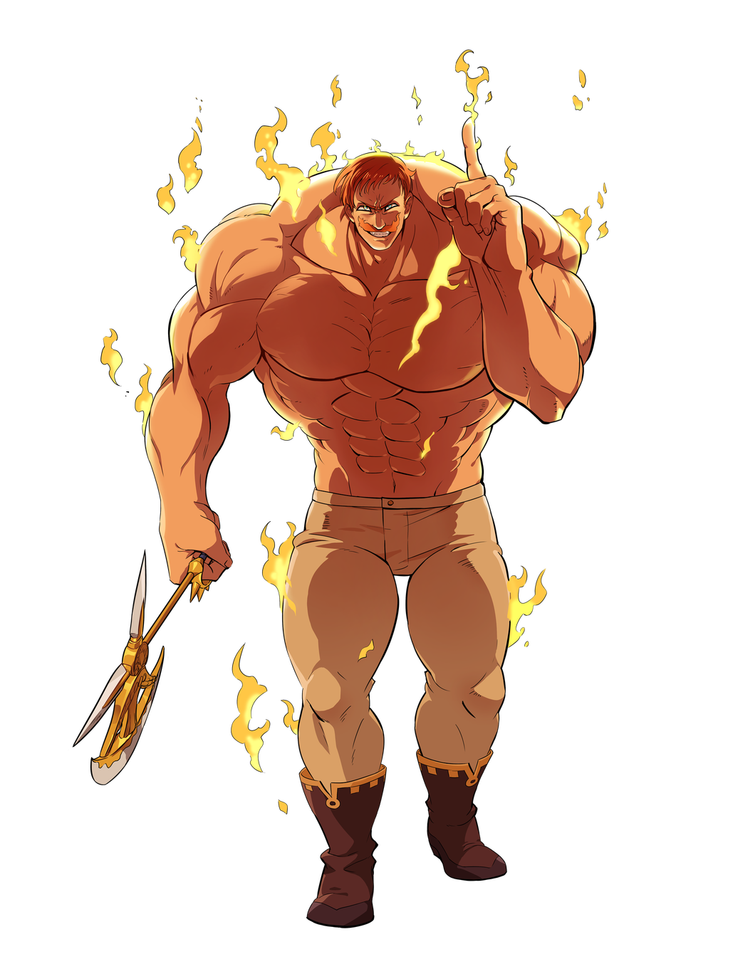 Manga Escanor Transparent Png (chocolate, black, salmon)