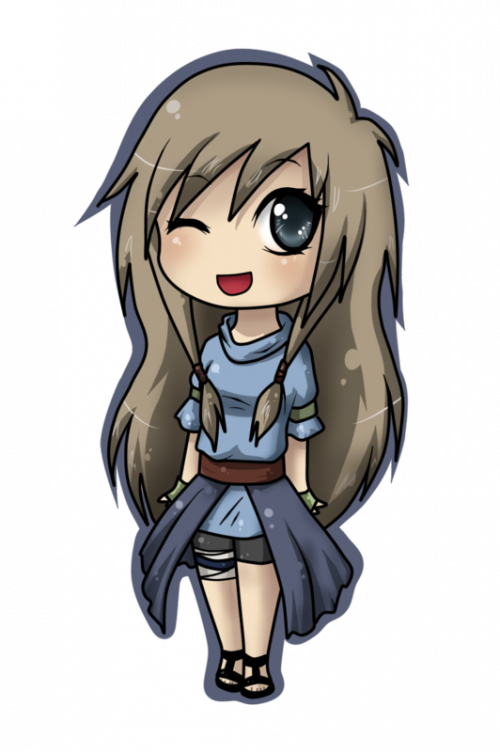 Manga Girl Png Free Image (beige, black, gray)