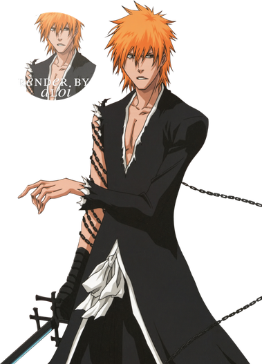 Manga Ichigo Kurosaki Png Clipart (white, black)