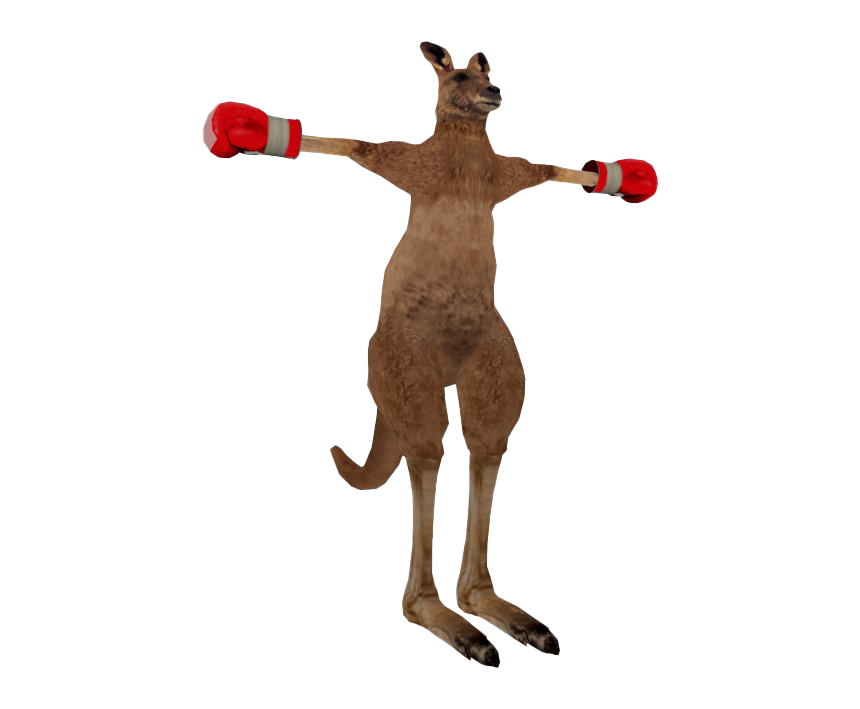 Kangaroo Roger Png File (olive, gray, maroon, white)