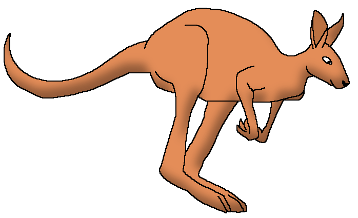 Kangaroo Transparent Background (black, salmon)