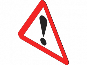 Danger Ahead Png Clipart 300X225 (black, red, white)