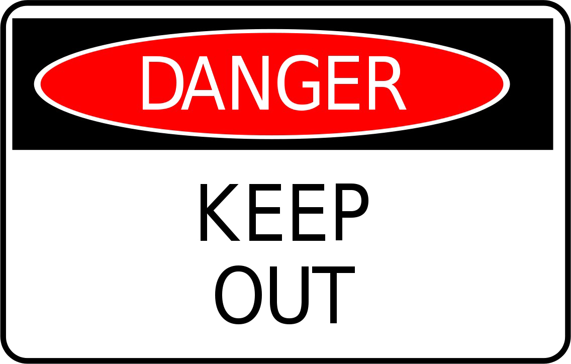 Danger Ahead Png File (black, lavender, white, red)