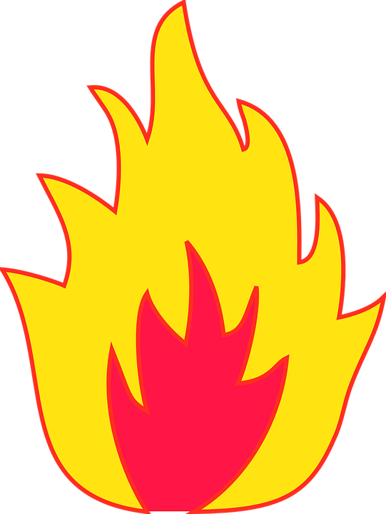 Danger Fire Png File (yellow, black, gold, red)