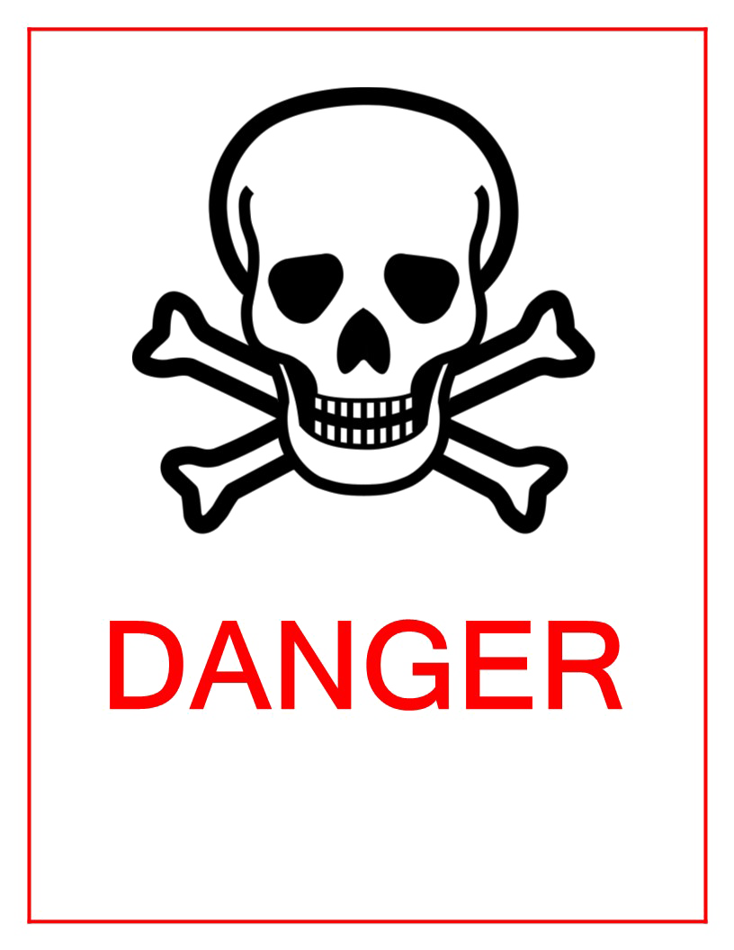 Danger Sign Png Image (black, white, pink)