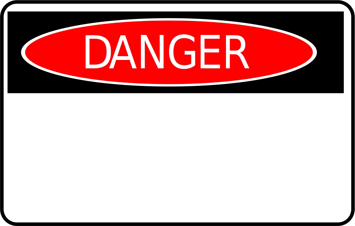 Danger Sign Png Transparent Image (indigo, lavender, black, white, red)