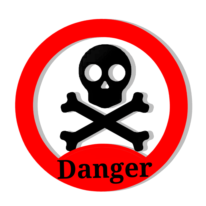 Danger Sign Transparent Png (black, red)