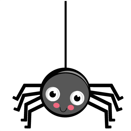 Hanging Spider Png Image (lavender, black, gray, white)