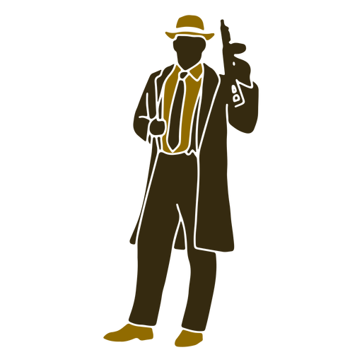 Gangster Man Png Cutout (black, olive)