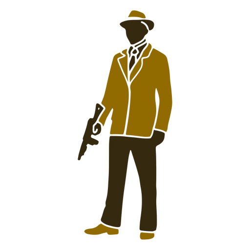 Gangster Vector Png Image (black, olive)