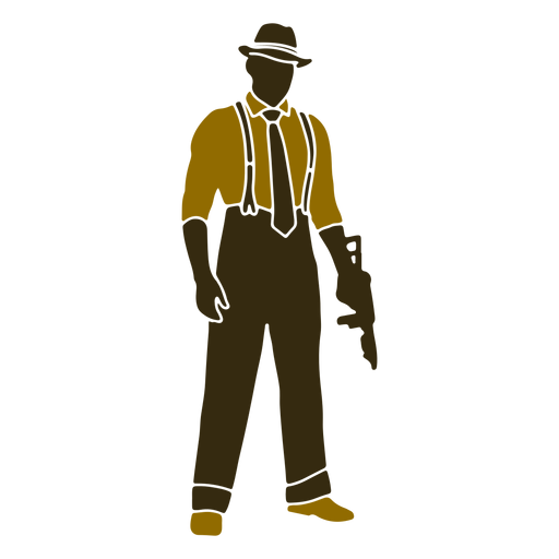 Gangster Vector Png Pic (black, olive)