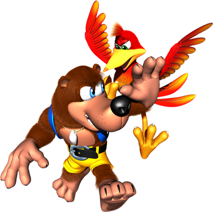 Banjo Kazooie Png Isolated Transparent Image (white, maroon, black, yellow)