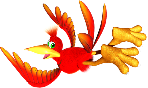 Banjo Kazooie Transparent Isolated Background (black, red)