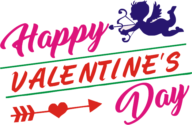 Banner Valentines Day Text Png Image (gray, indigo)