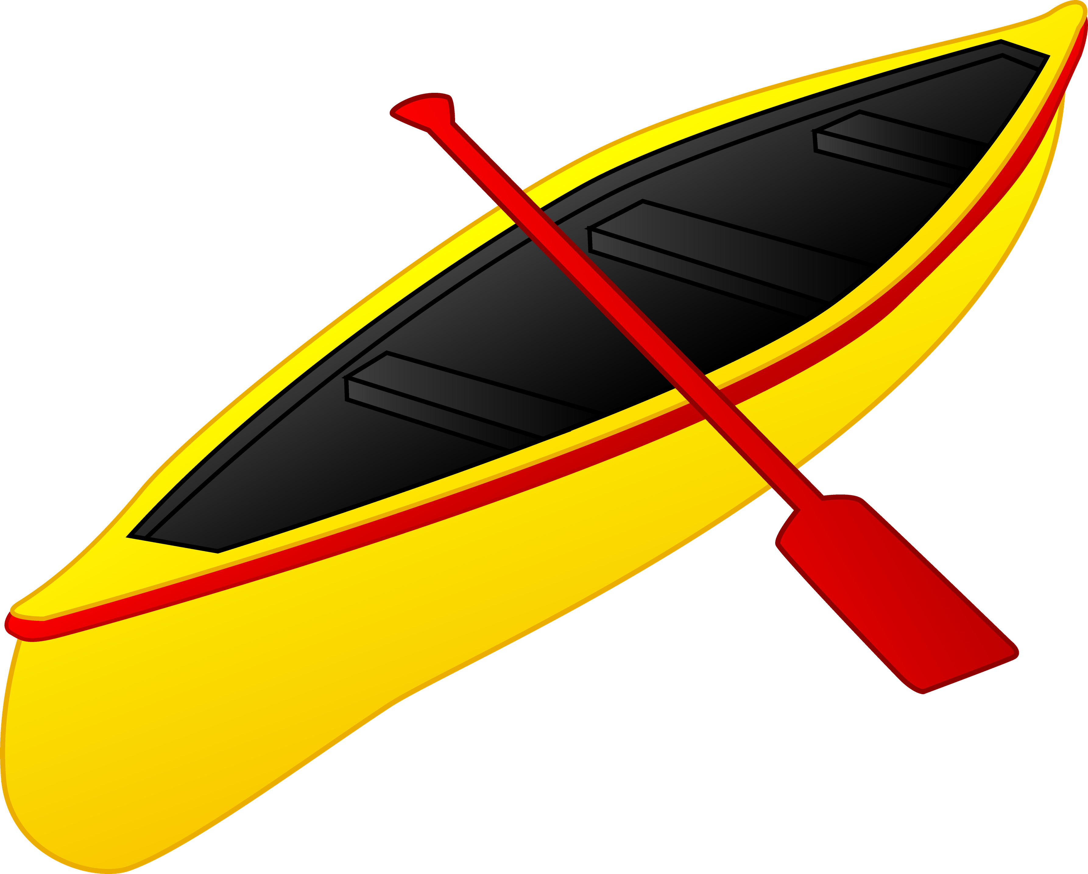 Canoe Png Isolated Clipart (black, gold)