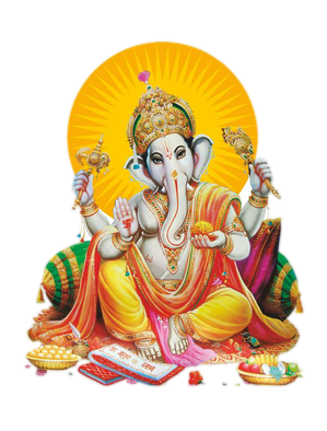 Ganpati Png Free Download (black, gold, orange)