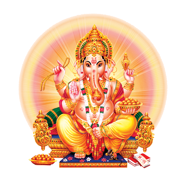 Ganpati Png Pic (black, beige, pink)