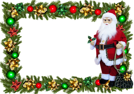 Santa Christmas Frame Png Transparent Image (black, lavender, green, olive)