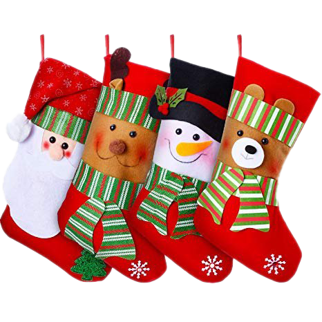 Santa Christmas Stockings Png File (red, white, maroon, lavender)