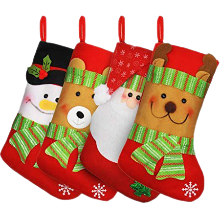 Santa Christmas Stockings Png Image (white, lavender, red, black, silver)