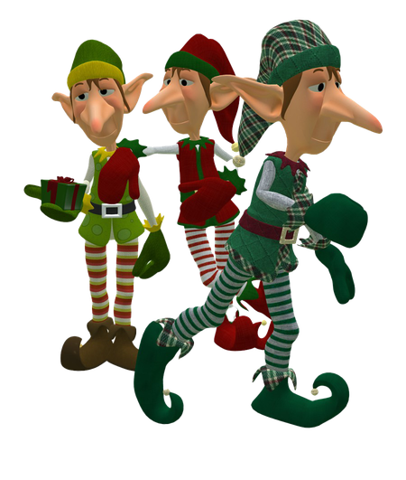 Santa Claus Elf Png File (black)