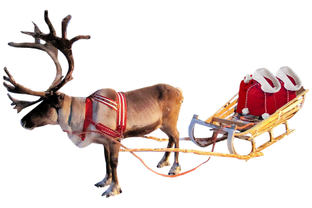 Santa Sleigh Png Clipart (black)